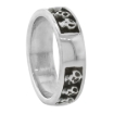 Picture of Small Sterling Silver 6mm Skull Wedding Band Thumb Ring for Women Oxidized Finish 1/4 inch wide sizes 6-10