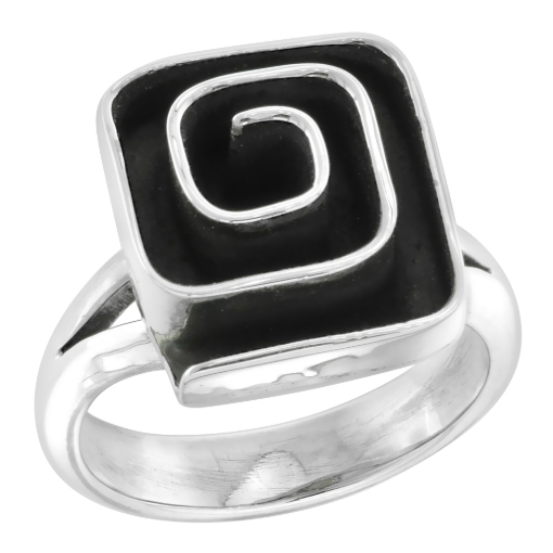 Picture of sterling silver Square Spiral Ring for Women Heavy Handmade 5/8 inch