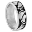 Picture of sterling silver Footprints Ring for Women 5/16 inch