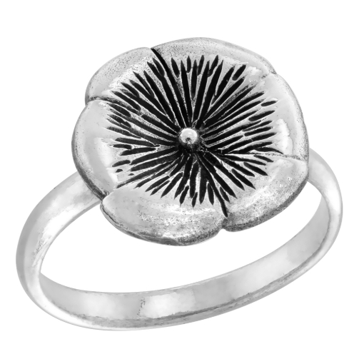 Picture of sterling silver Movable Flower Ring for Women 1/2 inch