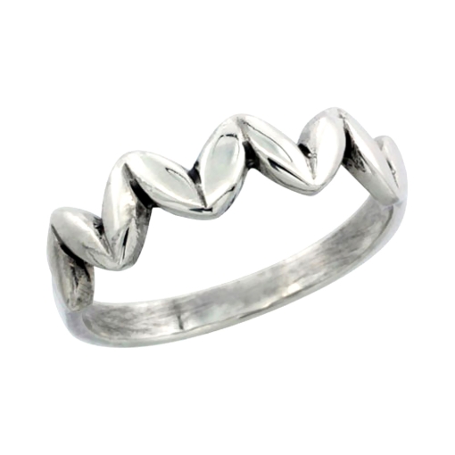 Picture of sterling silver Thin wheat Ring for Women 3/16 inch sizes 6 - 13
