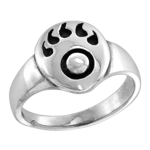 Picture of sterling silver Bear Paw Ring for Women 5/16 inch sizes 6 - 13