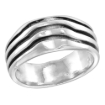 Picture of sterling silver 3-Stripe Ring for Women 3/8 inch