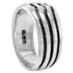 Picture of sterling silver 3-Stripe Ring for Women 3/8 inch