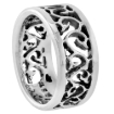 Picture of sterling silver Cut-out Swirl Ring for Women 3/8 inch