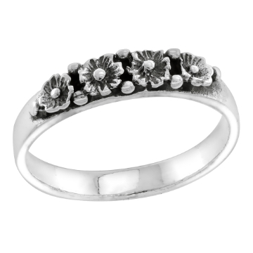 Picture of sterling silver Daisy Flower Ring for Women 1/8 inch