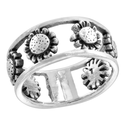 Picture of sterling silver Greek key Ring for Women Band 3/16 inch