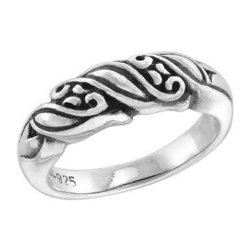 Picture of sterling silver Swirl Ring for Women 1/4 inch