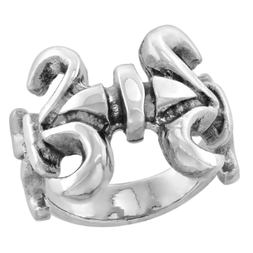 Picture of sterling silver Double Fleur De Lis Ring for Men & Women 3/4 inch