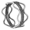 Picture of Sterling Silver Wavy Ring Band Ring for Women Rope Center 3/4 wide