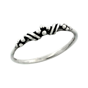 Picture of Sterling Silver Very Thin Beaded Ring, 1/8 in. (3 mm) wide