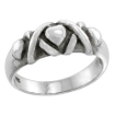 Picture of sterling silver Hugs & Kisses XO Ring for Women 9/32 inch