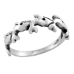 Picture of sterling silver Dolphins Ring for Women 1/4 inch