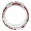 Picture of Sterling Silver High Polished Circles Ring Red Enamel 3/8 inch wide sizes 6 to 10