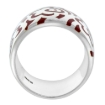 Picture of Sterling Silver High Polished Flower Ring Red Enamel 15/32 inch wide sizes 6 to 10