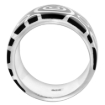 Picture of Sterling Silver High Polished Circles Ring Black Enamel 15/32 inch wide sizes 6 to 10