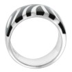 Picture of Sterling Silver High Polished Circles & Lines Ring Black Enamel 5/8 inch wide sizes 6 to 10