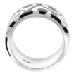 Picture of Sterling Silver High Polished Drops Ring Black Enamel 1/2 inch wide sizes 6 to 10