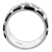 Picture of Sterling Silver High Polished Swirls Ring Black Enamel 15/32 inch wide sizes 6 to 10