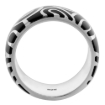 Picture of Sterling Silver High Polished Loops Ring Black Enamel 15/32 inch wide sizes 6 to 10