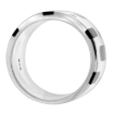 Picture of Sterling Silver High Polished Dots & Lines Ring Black Enamel 1/2 inch wide sizes 6 to 10
