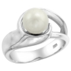 Picture of Sterling silver Pearl Ring for Women Swirl 1/2 inch wide sizes 5-10