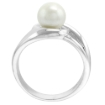 Picture of Sterling silver Pearl Ring for Women Swirl 1/2 inch wide sizes 5-10