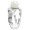 Picture of Sterling silver Pearl Ring for Women Swirl 1/2 inch wide sizes 5-10