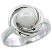 Picture of Sterling silver Pearl Ring for Women Whirl 17/32 inch wide sizes 5-10
