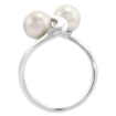 Picture of Sterling Silver Silver 2 Pearl Ring for Women White Pearls 5/8 inch wide sizes 5-10