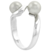 Picture of Sterling Silver Silver 2 Pearl Ring for Women White Pearls 5/8 inch wide sizes 5-10
