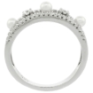 Picture of Sterling Silver 3 Pearl Ring for Women Cubic Zirconia Accent 3/16 inch sizes 6 to 9