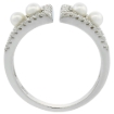 Picture of Sterling Silver 4 Pearl Ring for Women Cubic Zirconia Accent 1/4 inch sizes 6 to 9