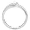 Picture of Sterling Silver 3 Pearl Wave Ring for Women Cubic Zirconia Accent 7/16 inch sizes 6 to 9