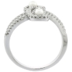 Picture of Sterling Silver 2 Pearl Swirl Ring for Women Cubic Zirconia Accent 3/4 inch sizes 6 to 9