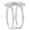 Picture of Sterling Silver 2 Pearl Infinity Ring for Women Cubic Zirconia Accent 3/4 inch sizes 6 to 9