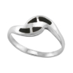 Picture of Dainty 1/4 inch Sterling Silver 4-Stone Inlay Bypass Jet Stone Ring for Women & Teens sizes 4-10