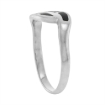Picture of Dainty 1/4 inch Sterling Silver 4-Stone Inlay Bypass Jet Stone Ring for Women & Teens sizes 4-10