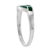 Picture of Dainty 1/4 inch Sterling Silver 4-Stone Inlay Bypass Malachite Ring for Women & Teens sizes 3.5-10.5