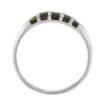 Picture of Tiny 1/8 inch Sterling Silver Domed 5 Stone Inlay Abalone Shell Ring for Women & Teens sizes 4-10.5