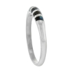 Picture of Tiny 1/8 inch Sterling Silver Domed 5 Stone Inlay Abalone Shell Ring for Women & Teens sizes 4-10.5