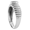 Picture of Dainty Sterling Silver Inlaid Oval Jet Stone Scalloped Ring for Women and Teens 1/4 inch (7mm) wide sizes 3-9