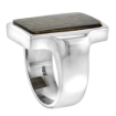 Picture of Sterling Silver Rectangular Tiger Wood Ring for Women 7/8 inch wide sizes 6-10