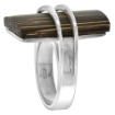 Picture of Sterling Silver Rectangular Tigerwood Ring for Women 15/16 inch wide sizes 6-10