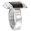 Picture of Sterling Silver Square shaped Tigerwood Ring for Women 5/8 inch wide sizes 6-10