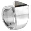 Picture of Sterling Silver Triangular Tigerwood Ring for Women 11/16 inch wide sizes 6-10