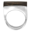 Picture of Sterling Silver Rectangular Tigerwood Ring for Women 5/8 inch wide sizes 6-10