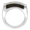 Picture of Sterling Silver Square shaped Tigerwood Ring for Women 5/8 inch wide sizes 6-10