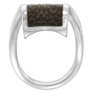 Picture of Sterling Silver Square shaped Tigerwood Ring for Women 5/8 inch wide sizes 6-10