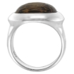 Picture of Sterling Silver Round shaped Tigerwood Ring for Women 13/16 inch wide sizes 6-10